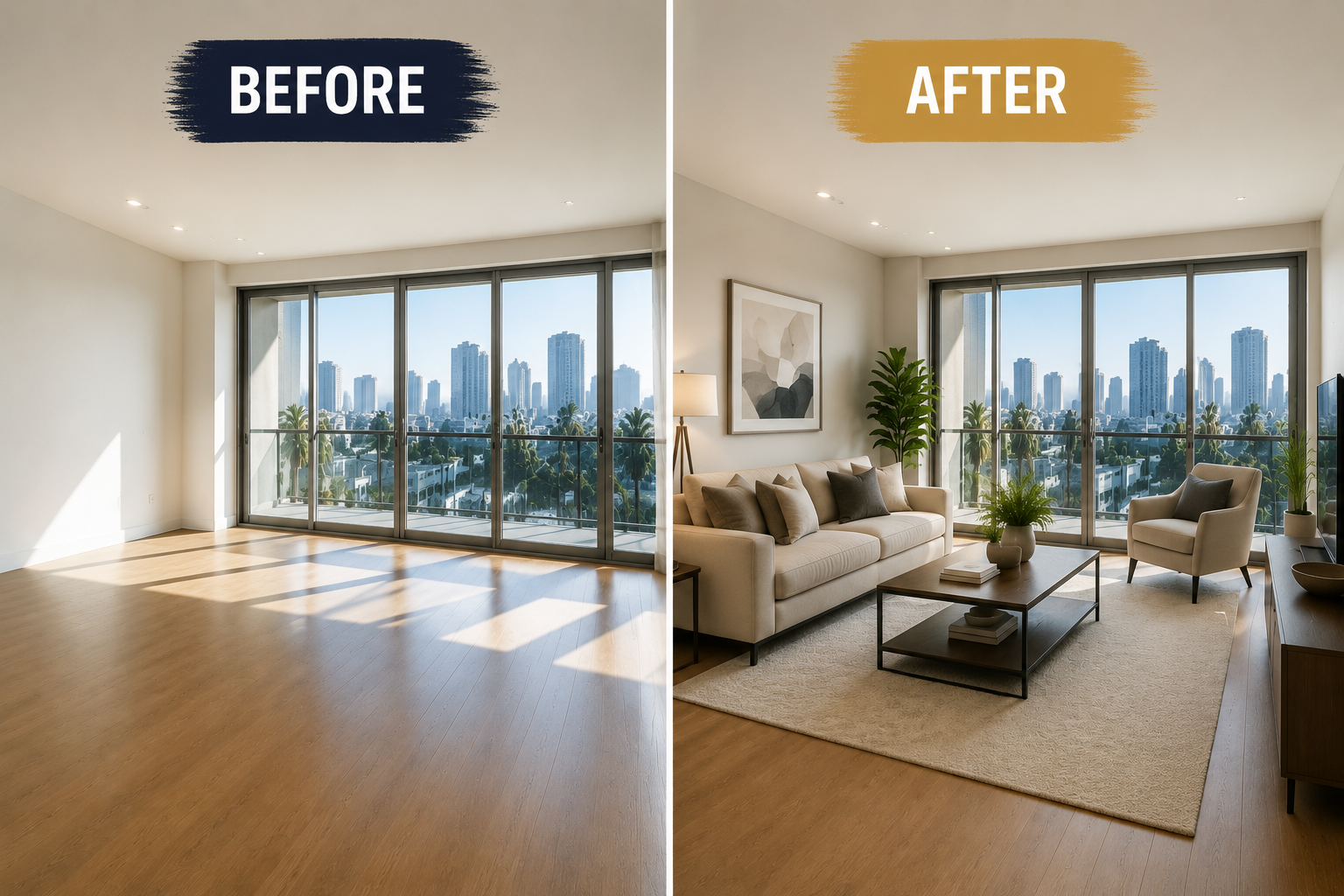 virtual staging before after