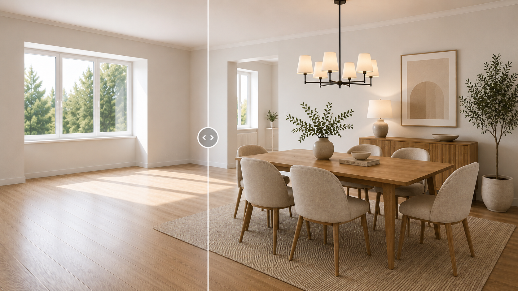 Virtual Staged Dinning Room